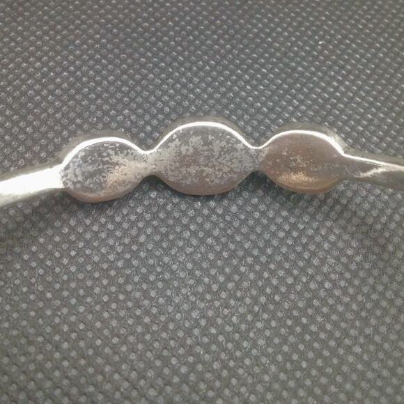 Lucky Brand Bracelet Triple Stone Bangle Faux Turquoise Silver Tone Stackable - Picture 10 of 13